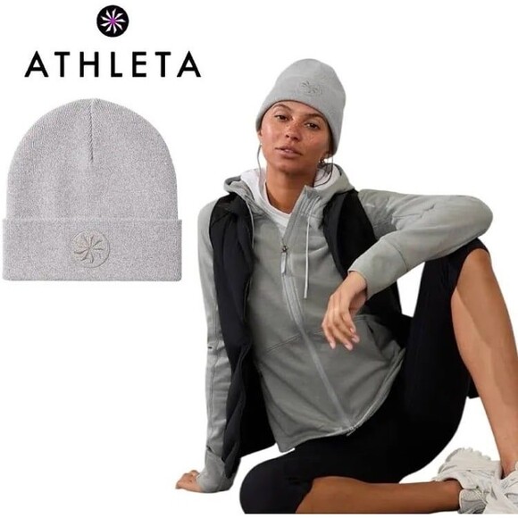 Athleta Headstart Beanie Grey One Size - Picture 1 of 9